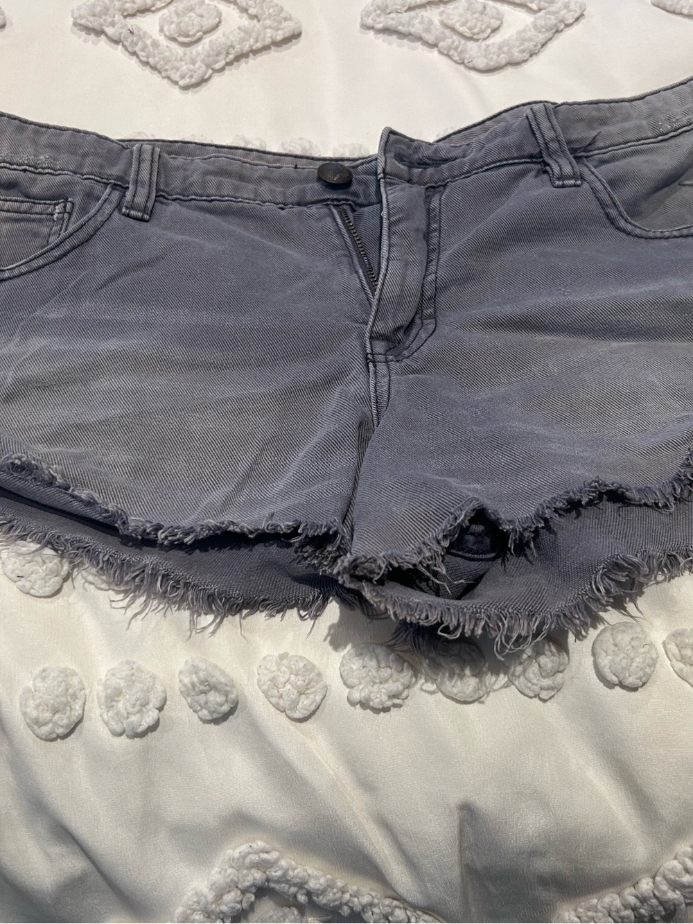 Free people, Women’s Frayed Hem Denim Shorts - Slate Gray